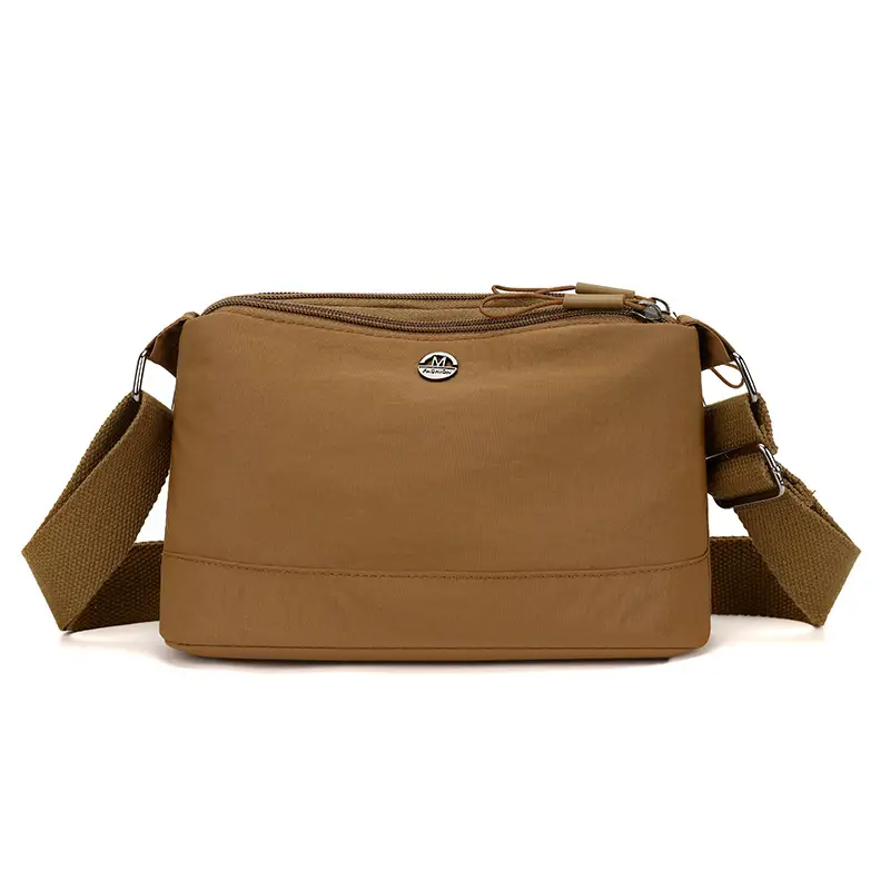 Women's Japanese Style Square Bag Brown Multi-layer Storage - Image 3