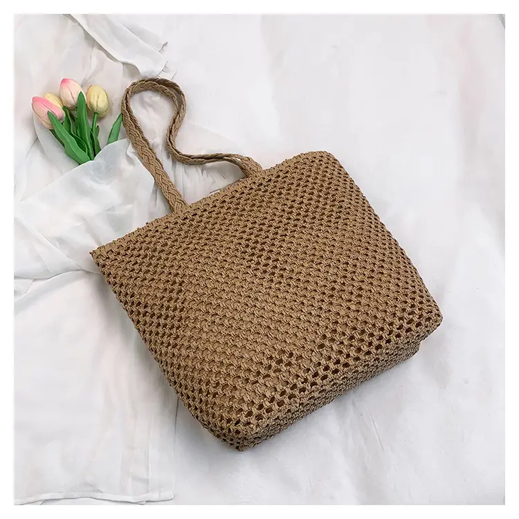 Women's Letter Knitted Crossbody Bag Brown — feature 10