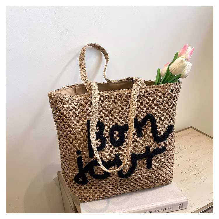 Women's Letter Knitted Crossbody Bag Brown — feature 25