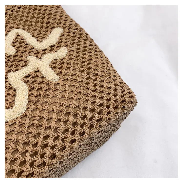 Women's Letter Knitted Crossbody Bag Brown — feature 6