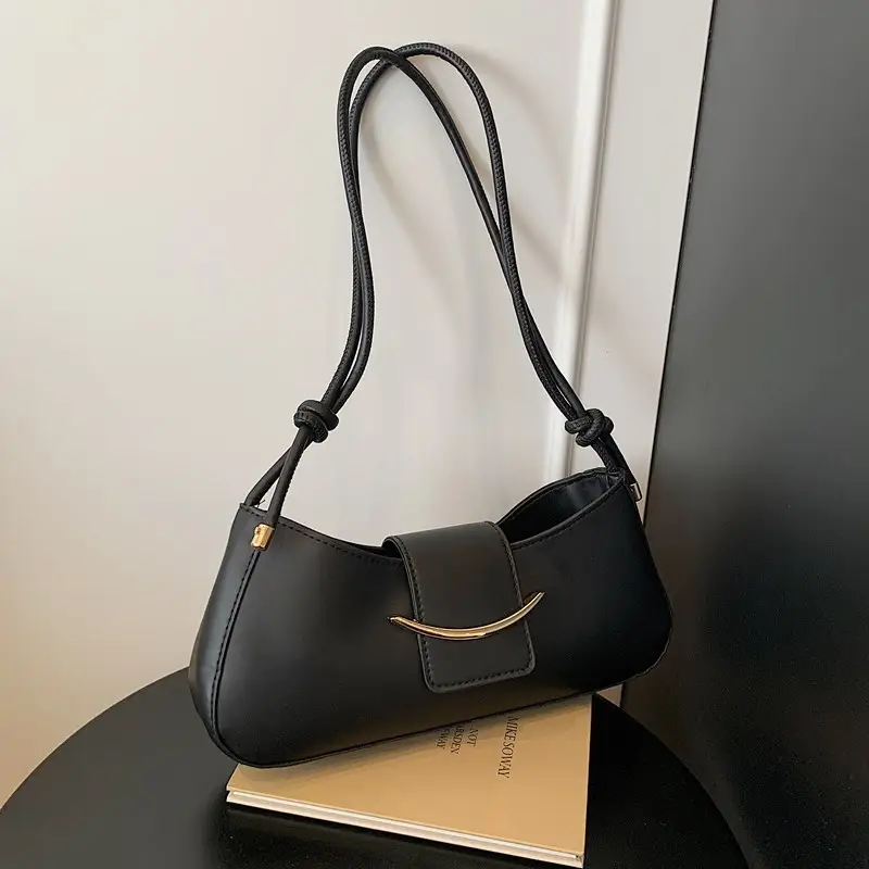 Black French Style Crossbody Bag for Women - Image 5