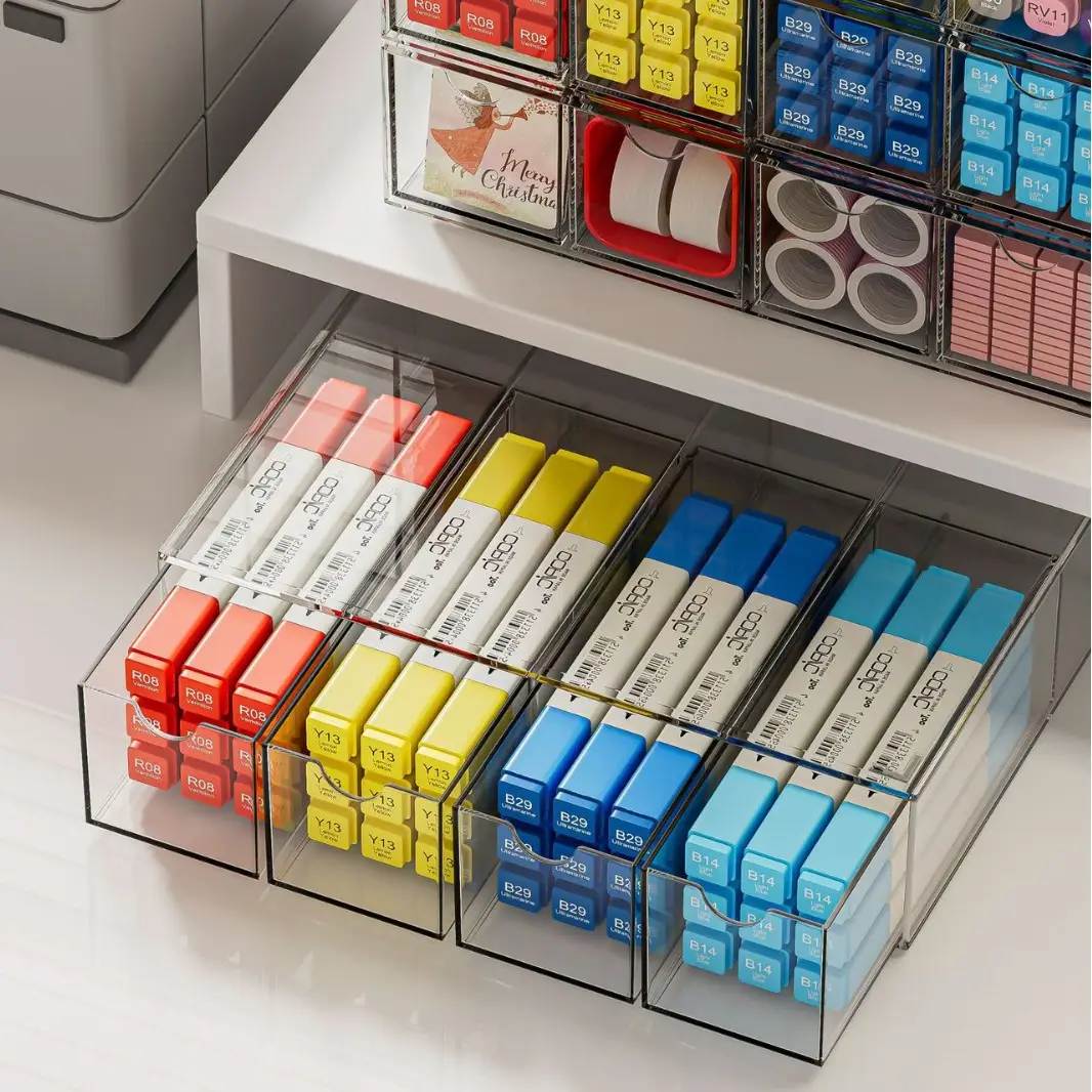 Transparent Multi-Layer Makeup Brush & Lipstick Storage Box - Image 9