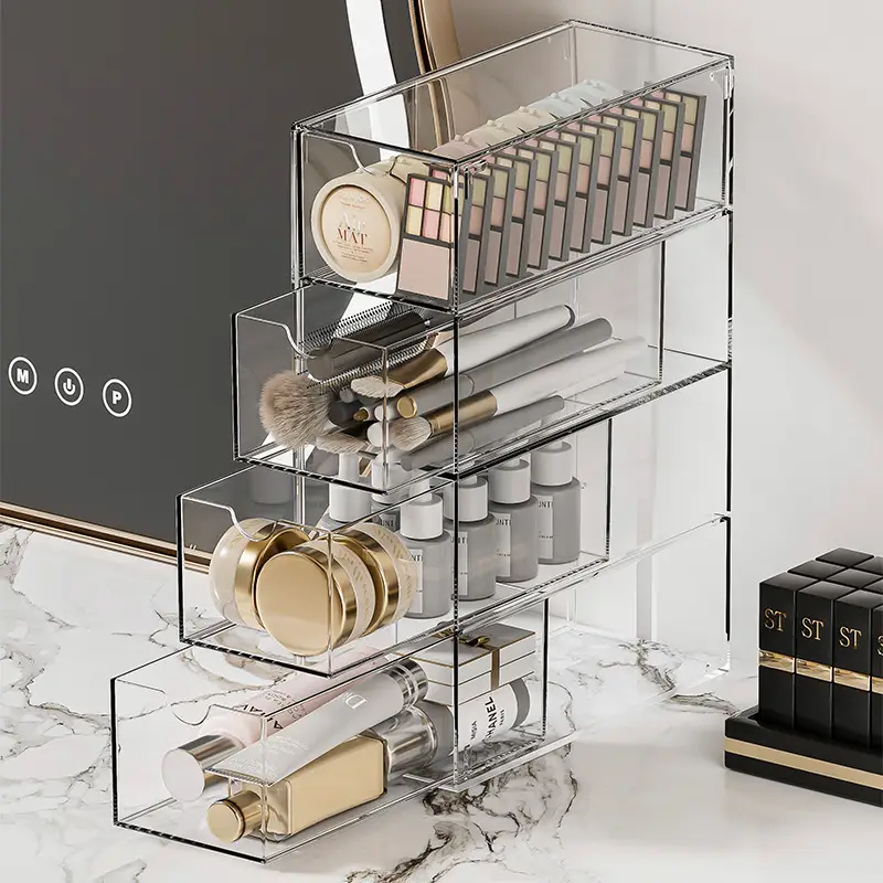 Transparent Multi-Layer Makeup Brush & Lipstick Storage Box - Image 10