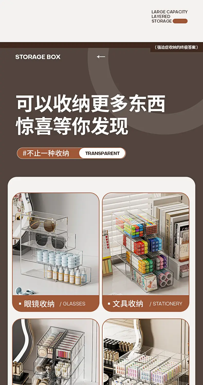 Transparent Multi-Layer Makeup Brush & Lipstick Storage Box — feature 4