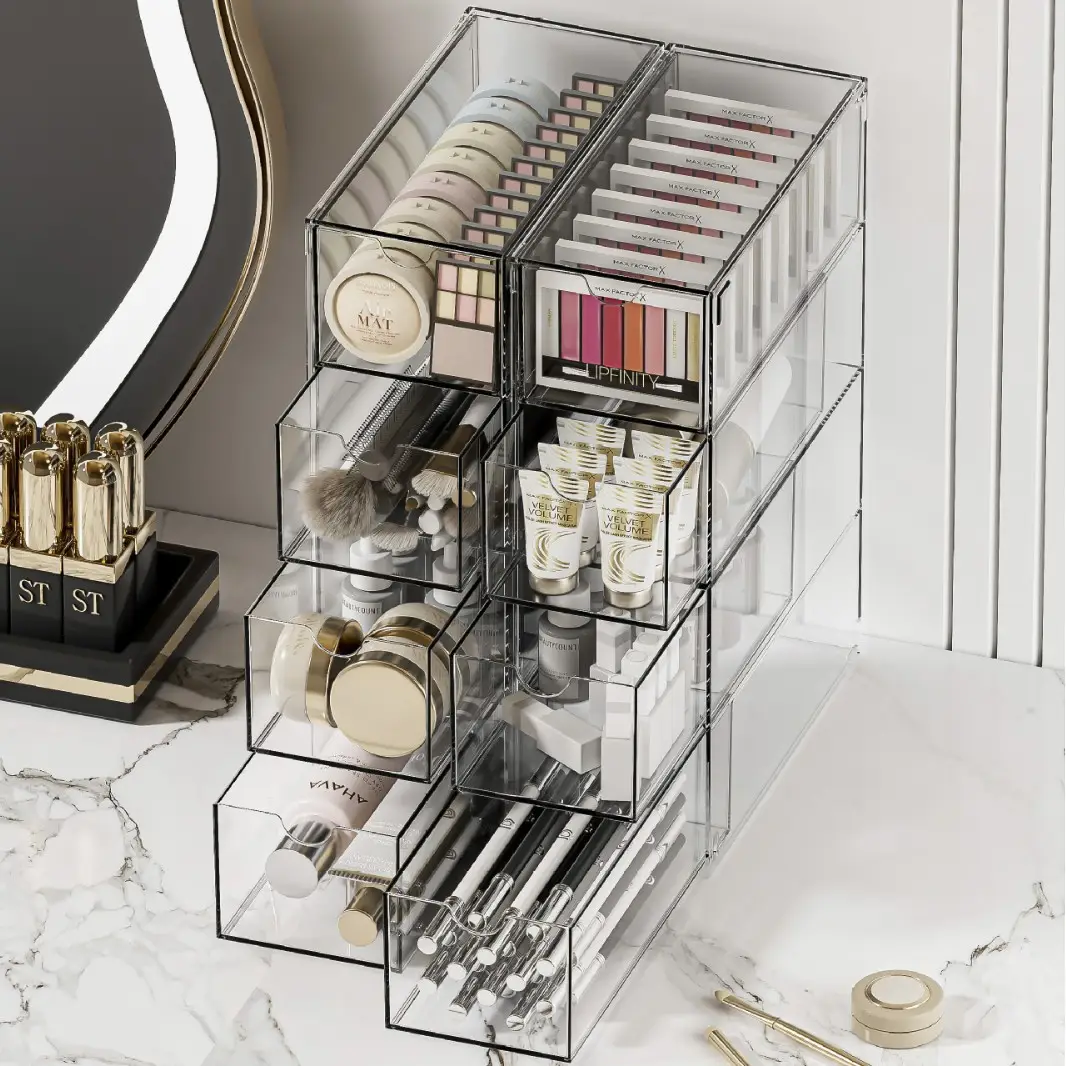 Transparent Multi-Layer Makeup Brush & Lipstick Storage Box - Image 2