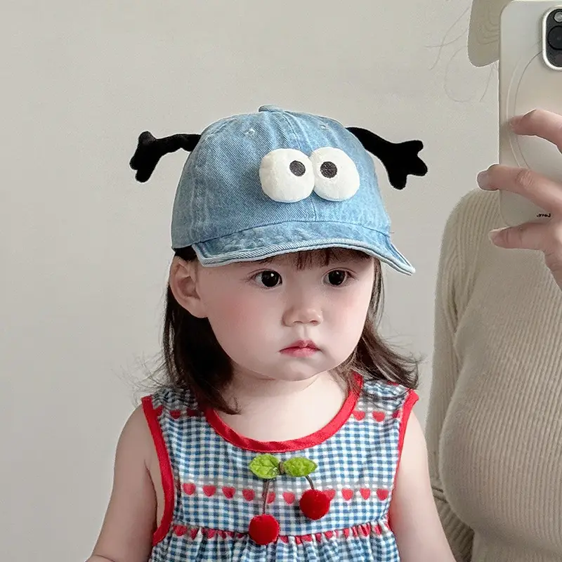 Baby Denim Cap with Cute Eyes Sun Hat — feature 1