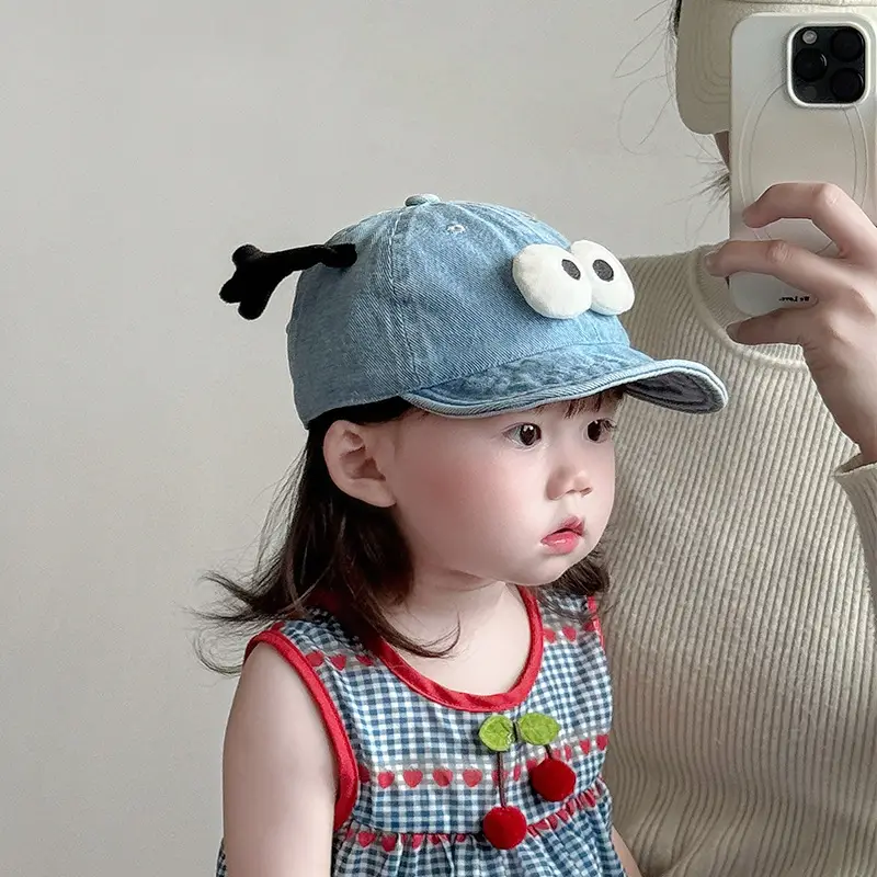 Baby Denim Cap with Cute Eyes Sun Hat — feature 3