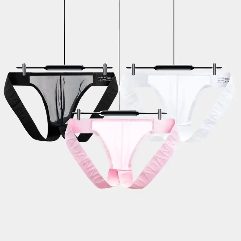 Men's Black Triangle Belt Transparent Underwear - Image 8