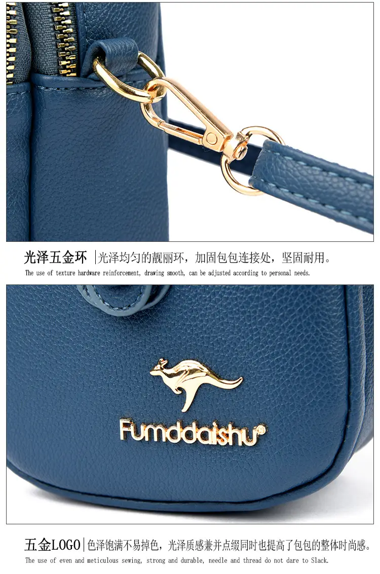 Black Leather Crossbody Bag for Women Mobile Phone Shoulder Bag — feature 18