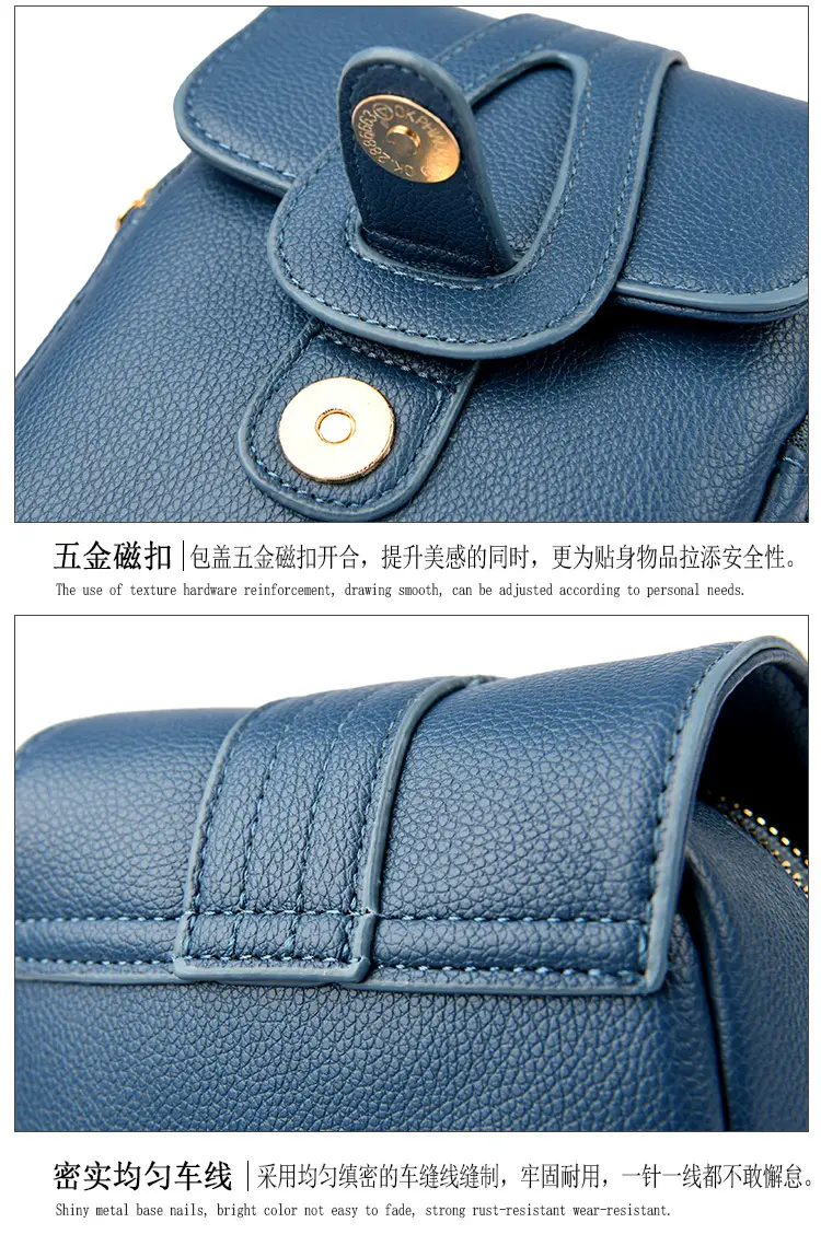 Black Leather Crossbody Bag for Women Mobile Phone Shoulder Bag — feature 19