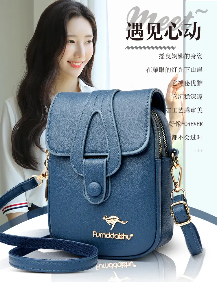 Black Leather Crossbody Bag for Women Mobile Phone Shoulder Bag — feature 2