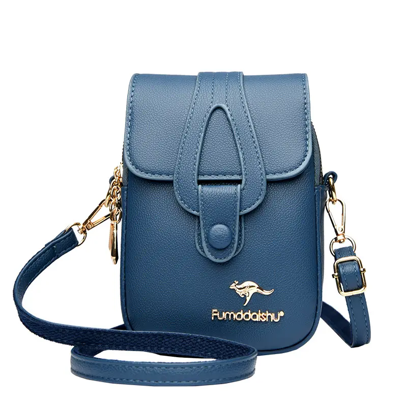 Black Leather Crossbody Bag for Women Mobile Phone Shoulder Bag — feature 21