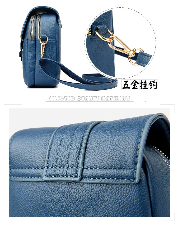 Black Leather Crossbody Bag for Women Mobile Phone Shoulder Bag — feature 5