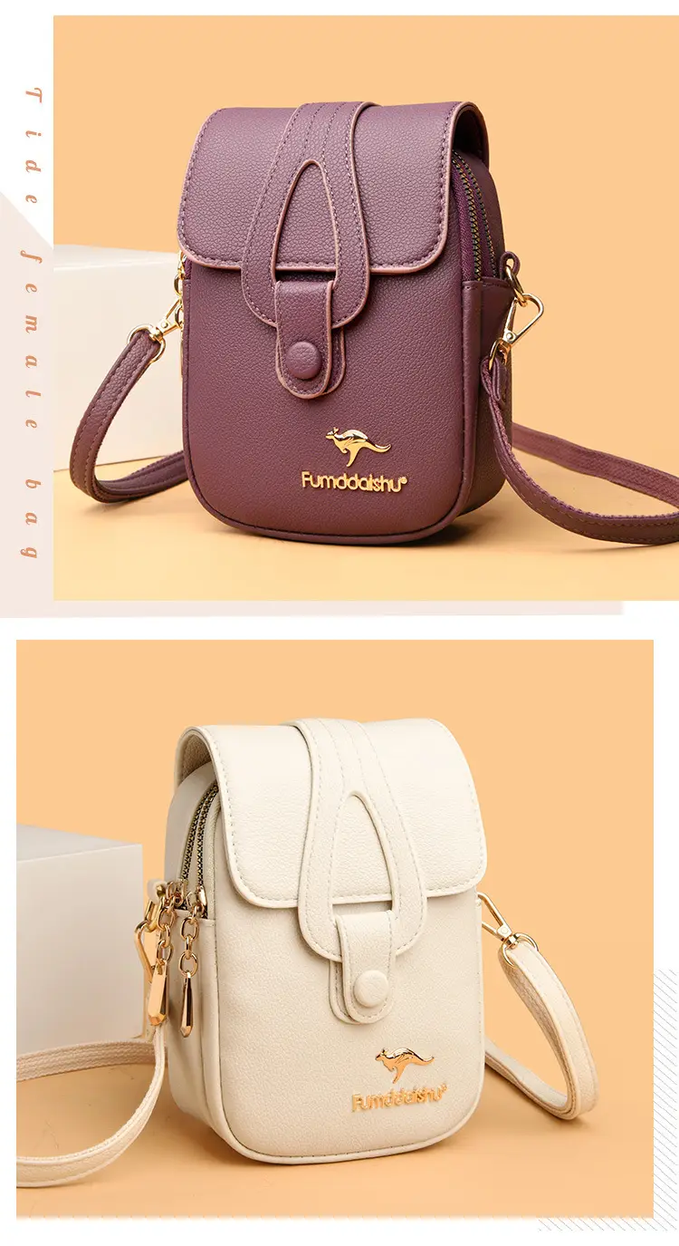 Black Leather Crossbody Bag for Women Mobile Phone Shoulder Bag — feature 8