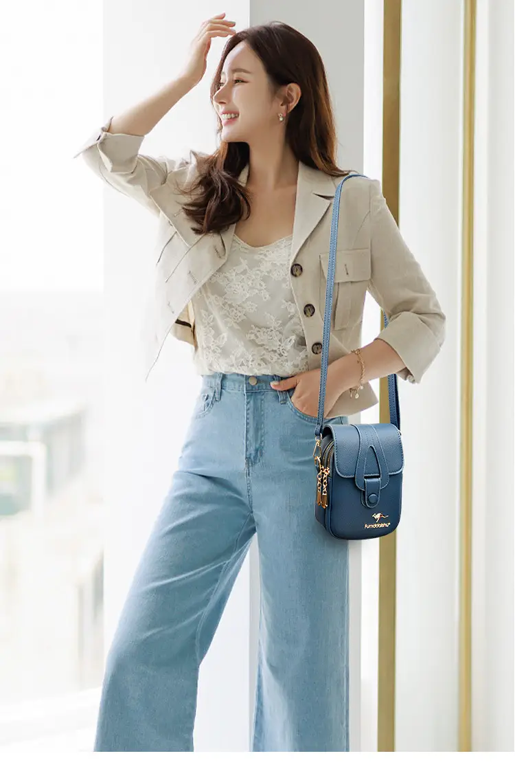 Black Leather Crossbody Bag for Women Mobile Phone Shoulder Bag — feature 9