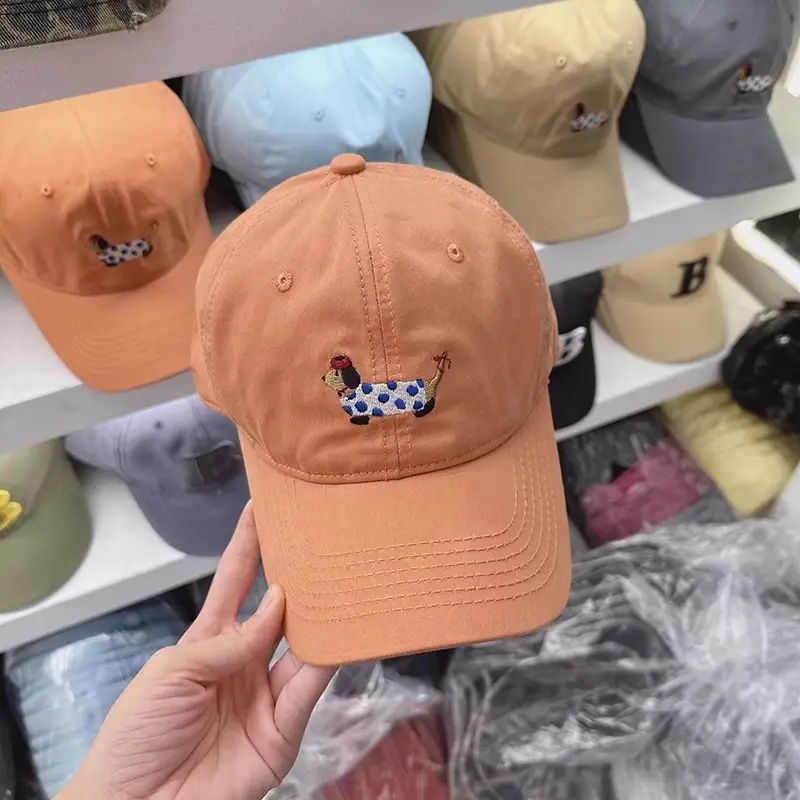 Korean Style Sausage Dog Cap for Women White Wide Brim — feature 5