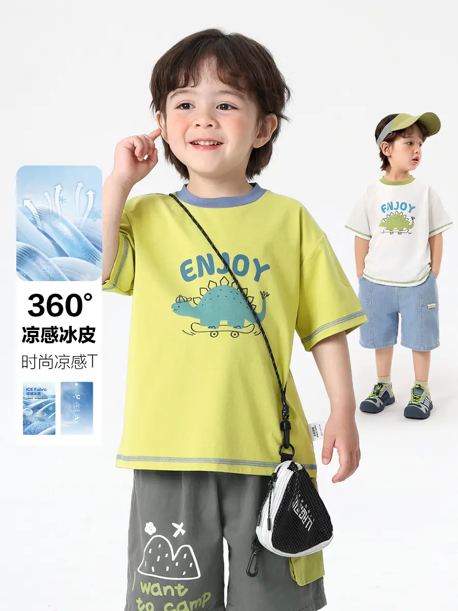 Toddler T-Shirt White Green Summer Cool Short Sleeve - Image 3