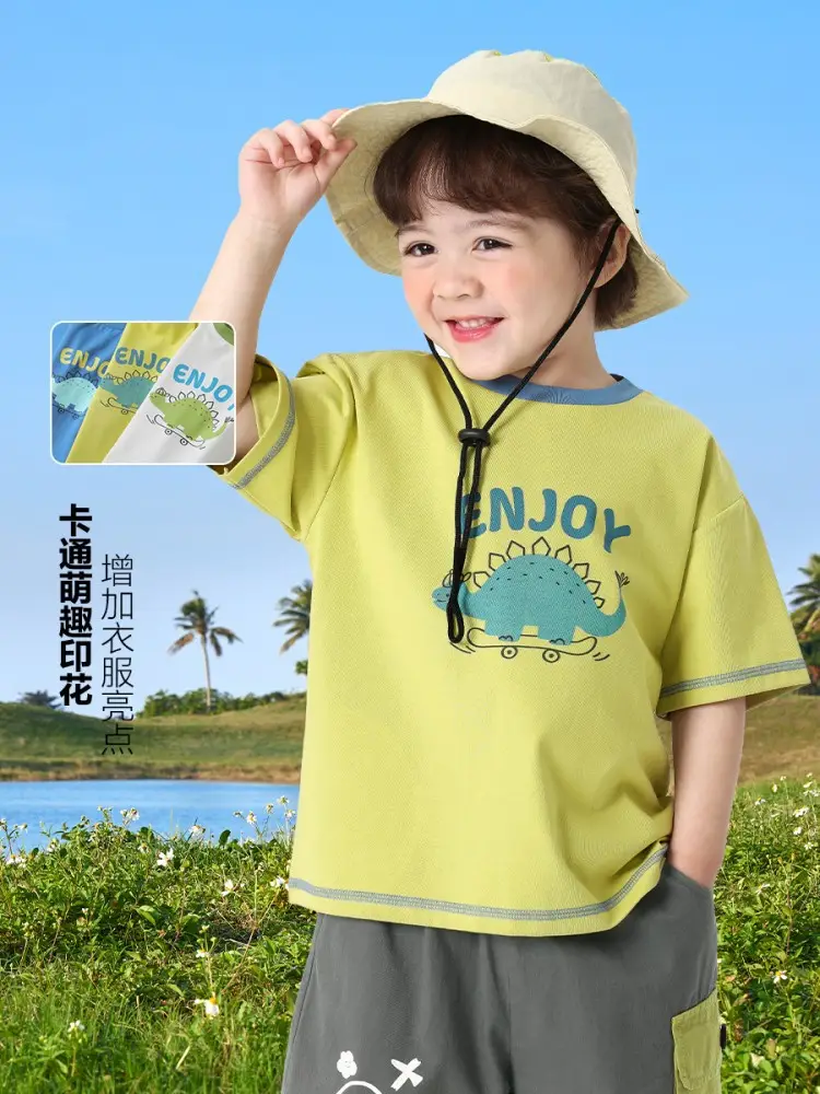 Toddler T-Shirt White Green Summer Cool Short Sleeve - Image 4