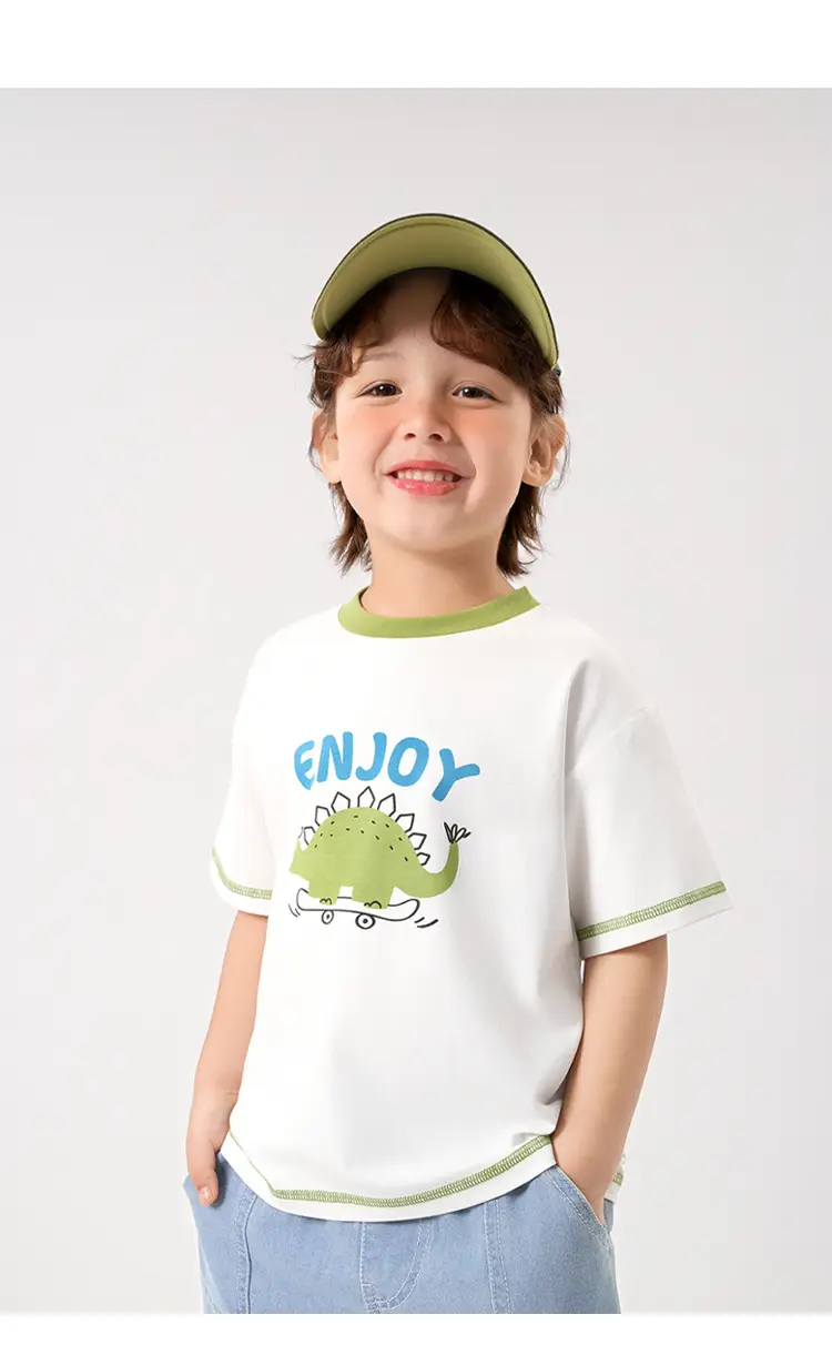 Toddler T-Shirt White Green Summer Cool Short Sleeve — feature 19