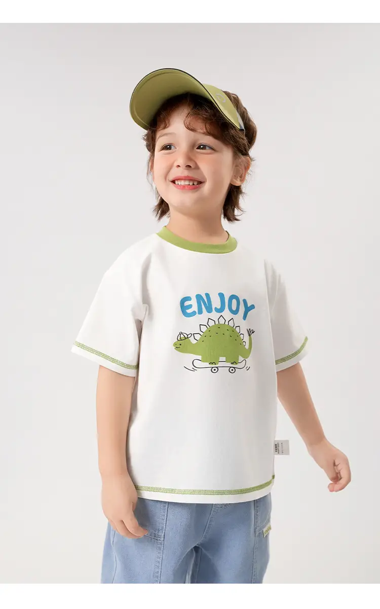 Toddler T-Shirt White Green Summer Cool Short Sleeve — feature 21