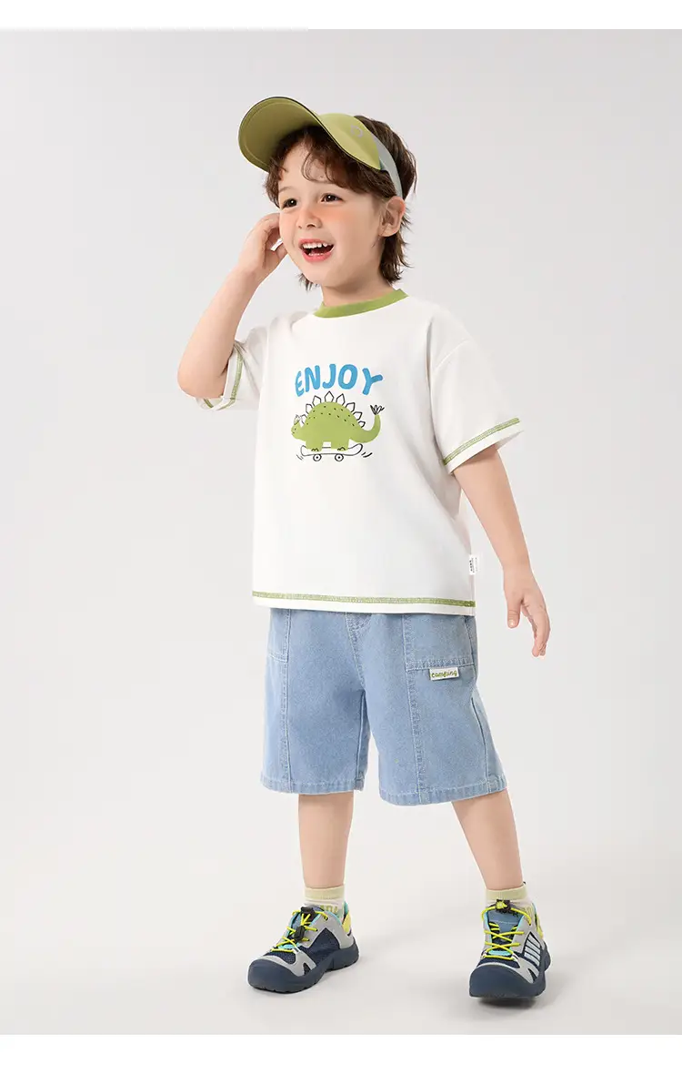 Toddler T-Shirt White Green Summer Cool Short Sleeve — feature 22