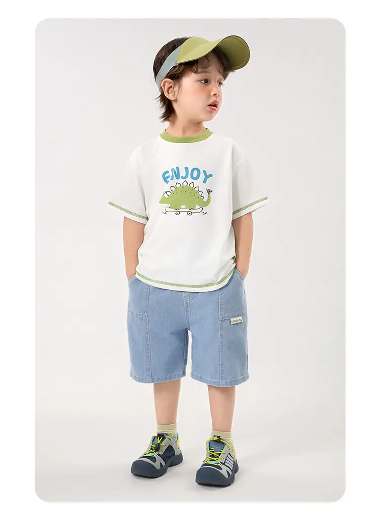 Toddler T-Shirt White Green Summer Cool Short Sleeve — feature 23