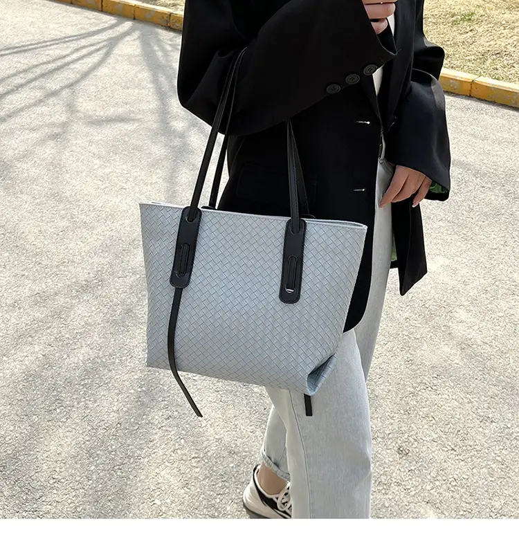 Women Brown Woven Tote Bag Large Capacity Commuter Shoulder Bag — feature 20