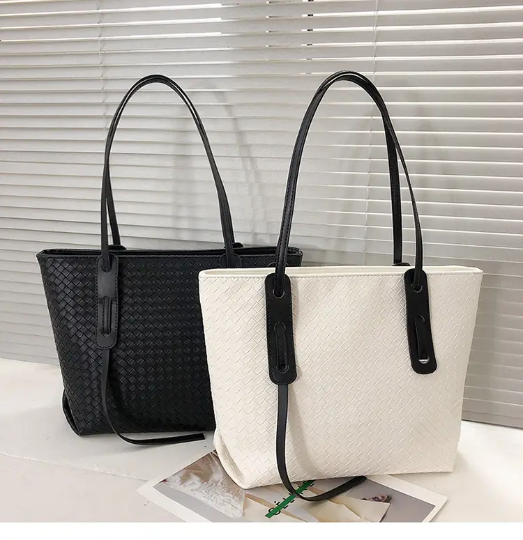 Women Brown Woven Tote Bag Large Capacity Commuter Shoulder Bag — feature 8