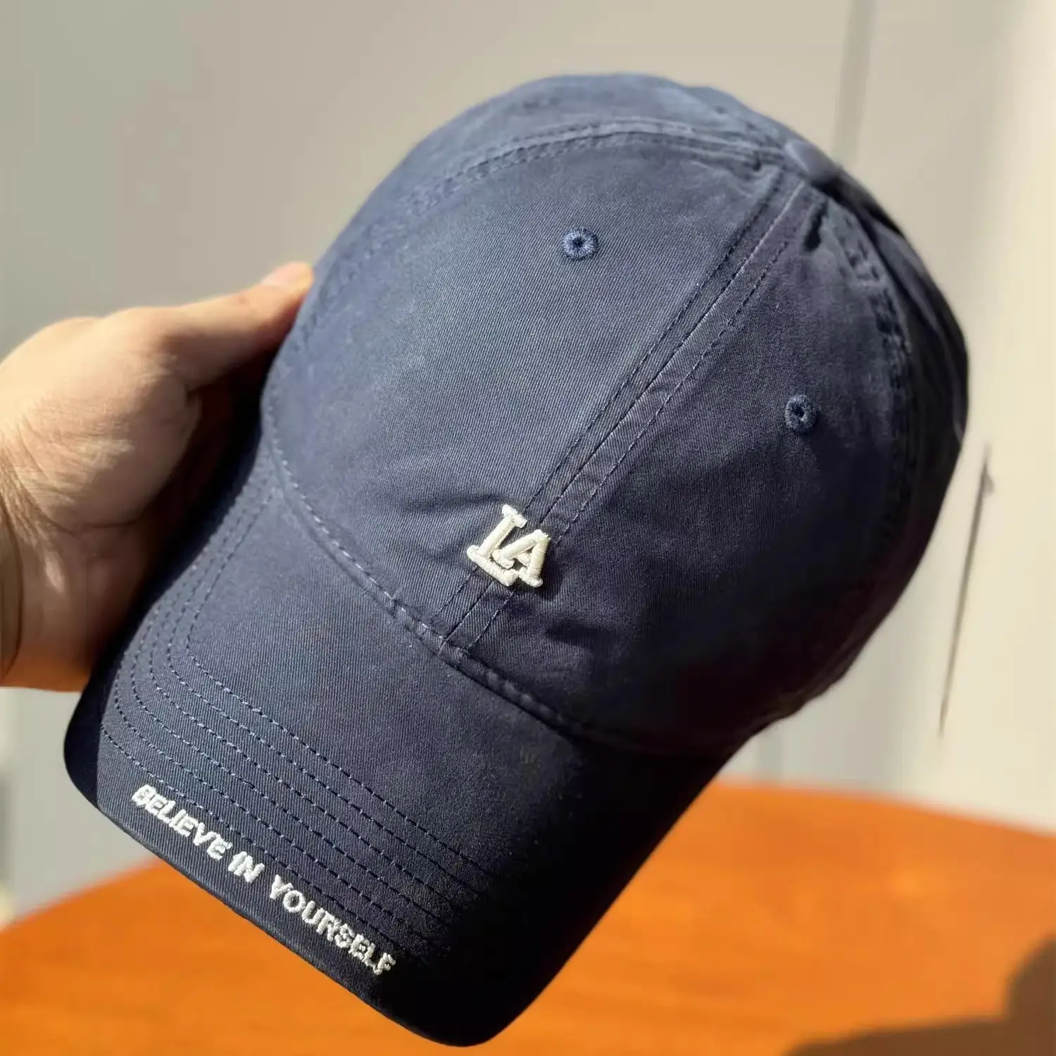 Women's Blue Baseball Cap with "BELIEVE IN YOURSELF" Embroidery - Image 10