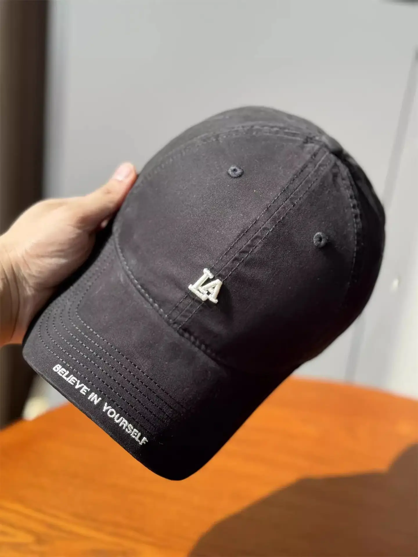 Women's Blue Baseball Cap with "BELIEVE IN YOURSELF" Embroidery — feature 1