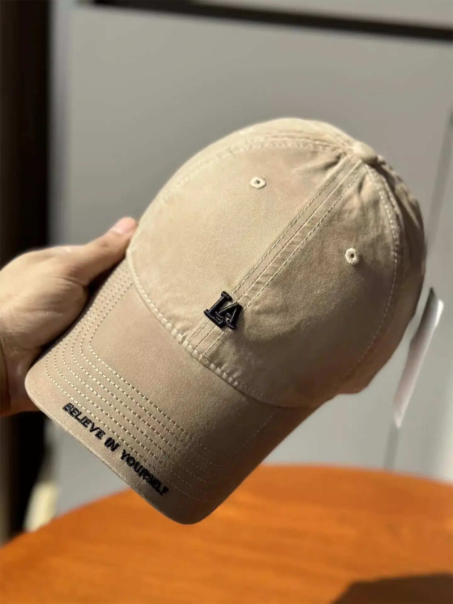 Women's Blue Baseball Cap with "BELIEVE IN YOURSELF" Embroidery - Image 3