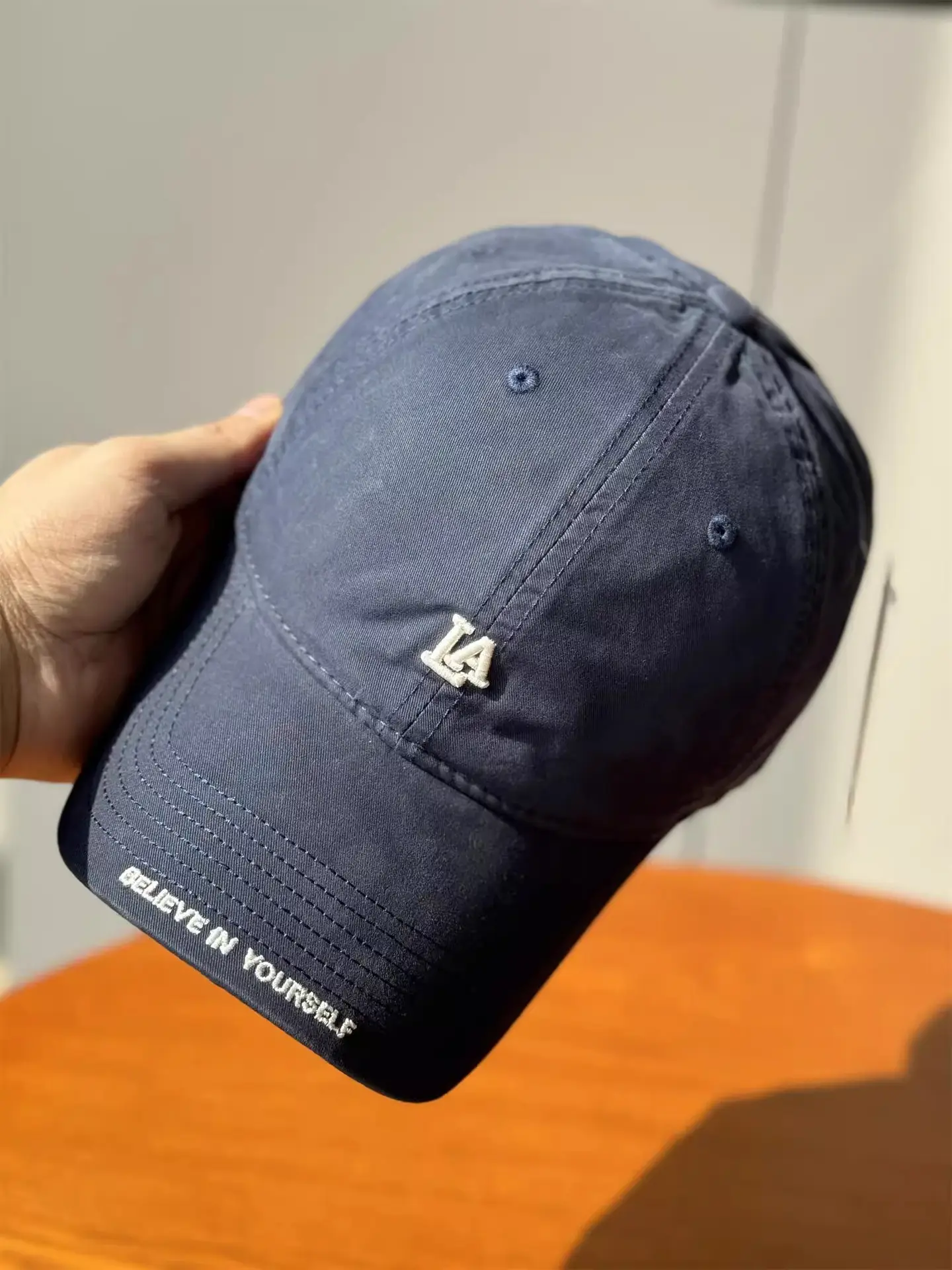 Women's Blue Baseball Cap with "BELIEVE IN YOURSELF" Embroidery - Image 9
