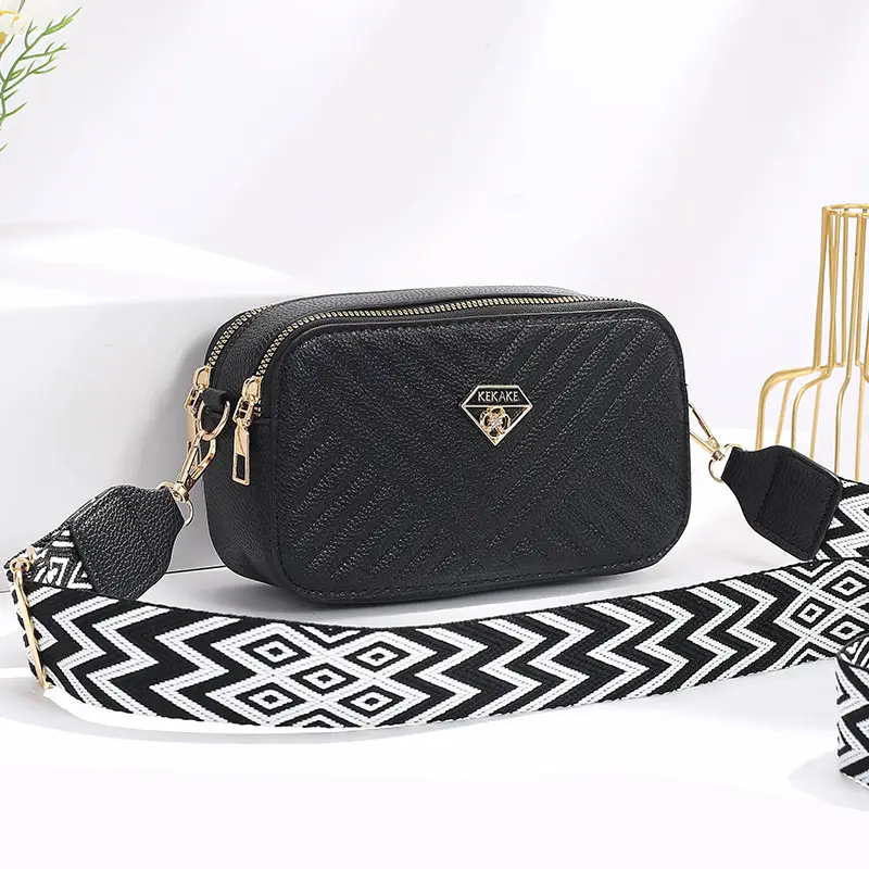 Women's Beige Quilted Crossbody Camera Bag with Strap — feature 24