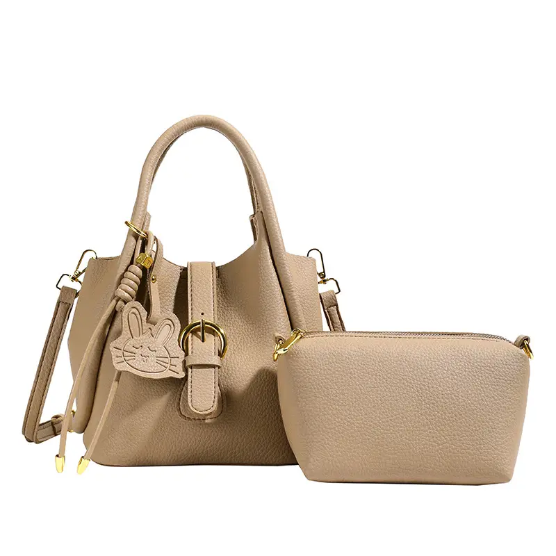 Light Luxury Women's 2-Piece Handbag Set Beige - Image 9