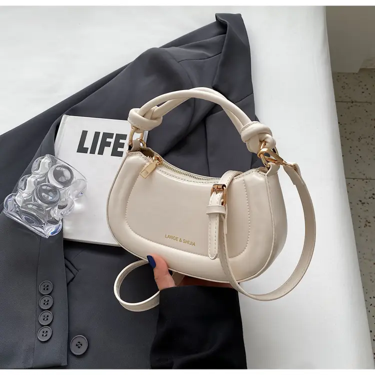 Women's Brown Leather Shoulder Bag with Cute Keychain — feature 18