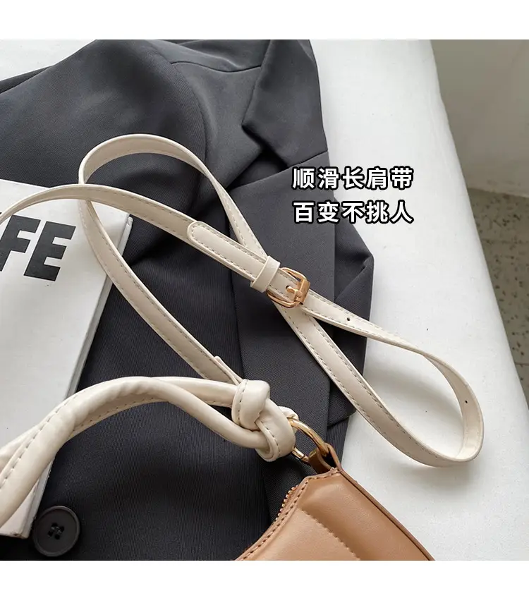 Women's Brown Leather Shoulder Bag with Cute Keychain — feature 4