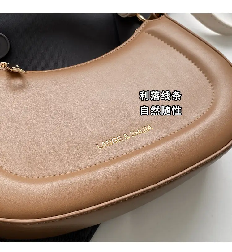 Women's Brown Leather Shoulder Bag with Cute Keychain — feature 6