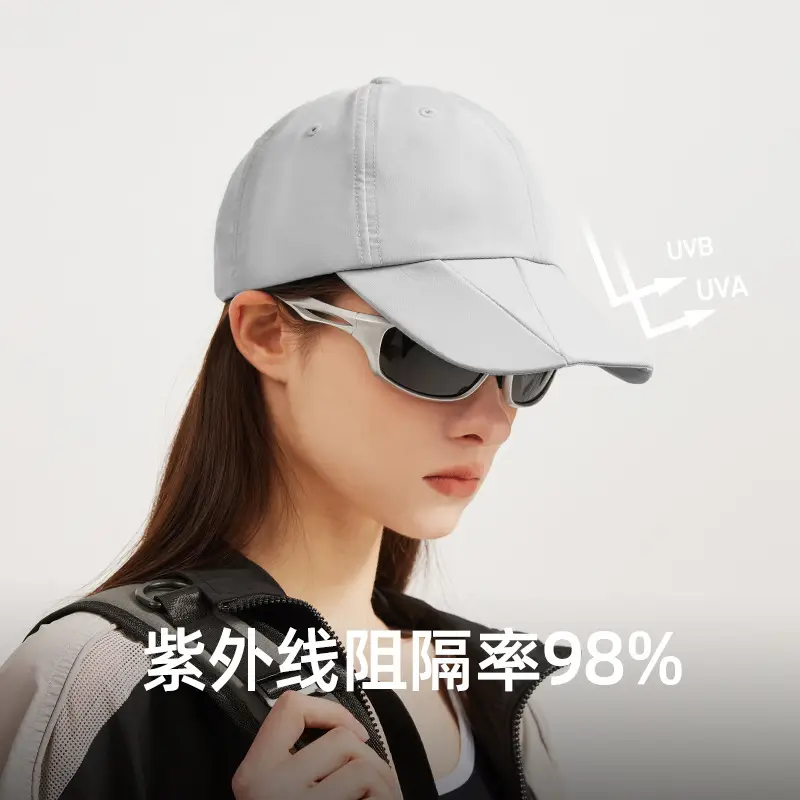 Women White UV400 Baseball Cap Sunscreen Cap - Image 6