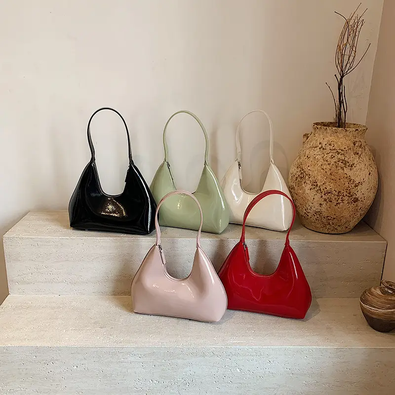 Women's Nude Leather Underarm Bag 2025 Summer - Image 9