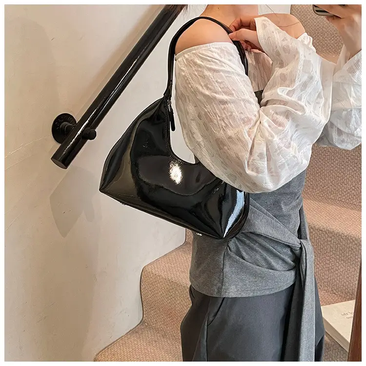 Women's Nude Leather Underarm Bag 2025 Summer — feature 13