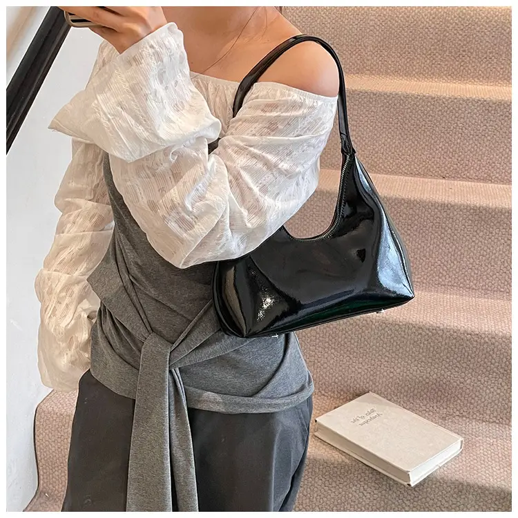 Women's Nude Leather Underarm Bag 2025 Summer — feature 14