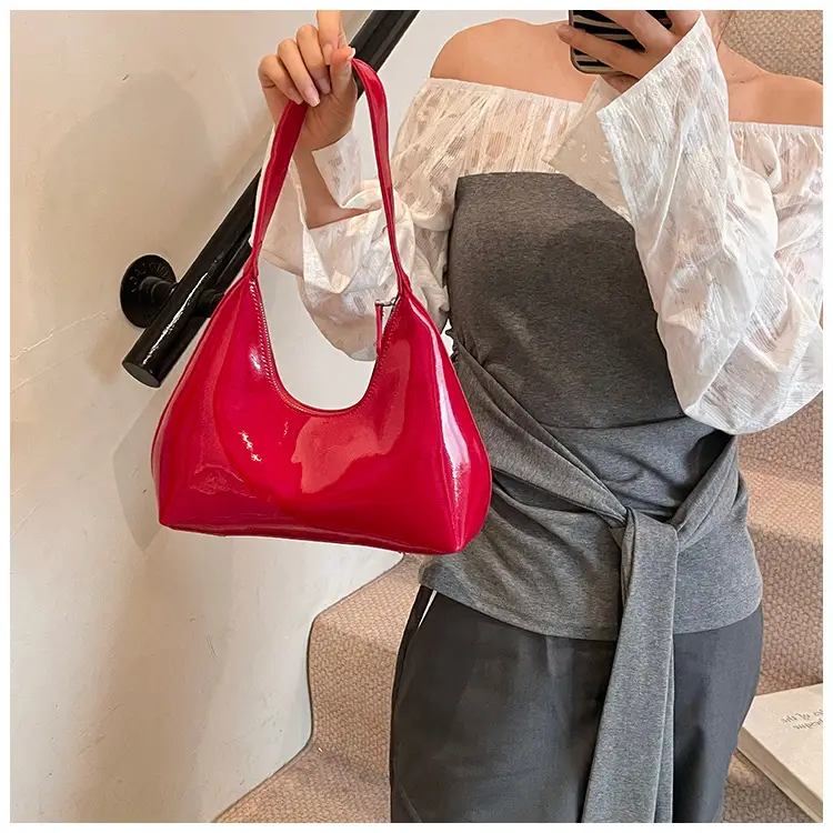 Women's Nude Leather Underarm Bag 2025 Summer — feature 15