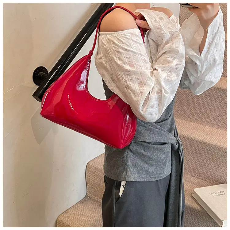 Women's Nude Leather Underarm Bag 2025 Summer — feature 16
