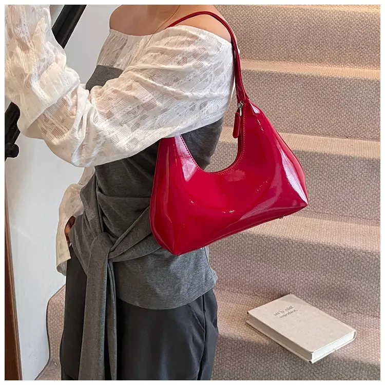 Women's Nude Leather Underarm Bag 2025 Summer — feature 17