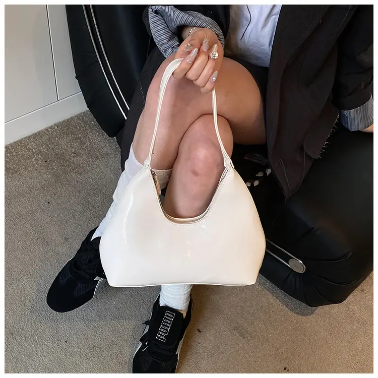 Women's Nude Leather Underarm Bag 2025 Summer — feature 21