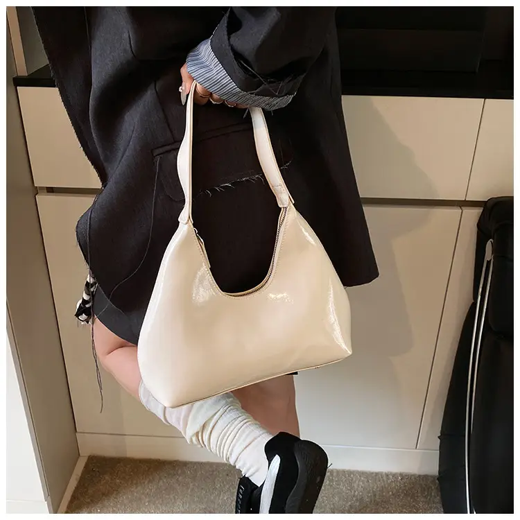 Women's Nude Leather Underarm Bag 2025 Summer — feature 22