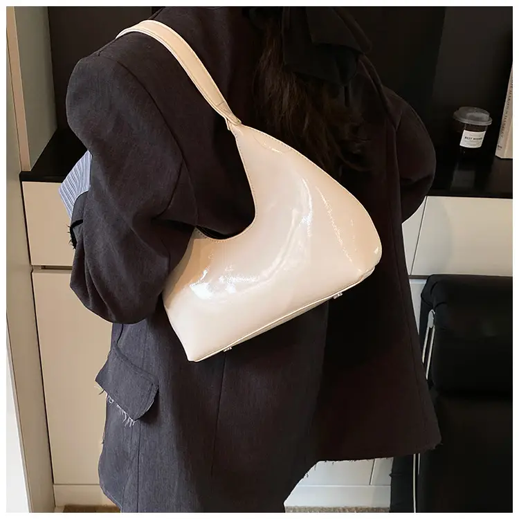 Women's Nude Leather Underarm Bag 2025 Summer — feature 23