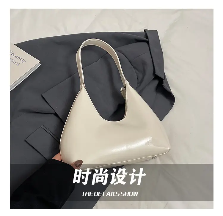 Women's Nude Leather Underarm Bag 2025 Summer — feature 5