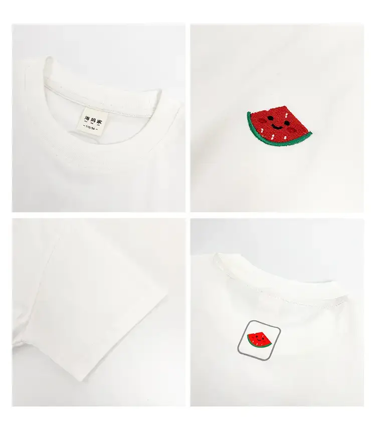 Boys Ice-Cool Cotton T-Shirt Red White Korean Style — feature 5
