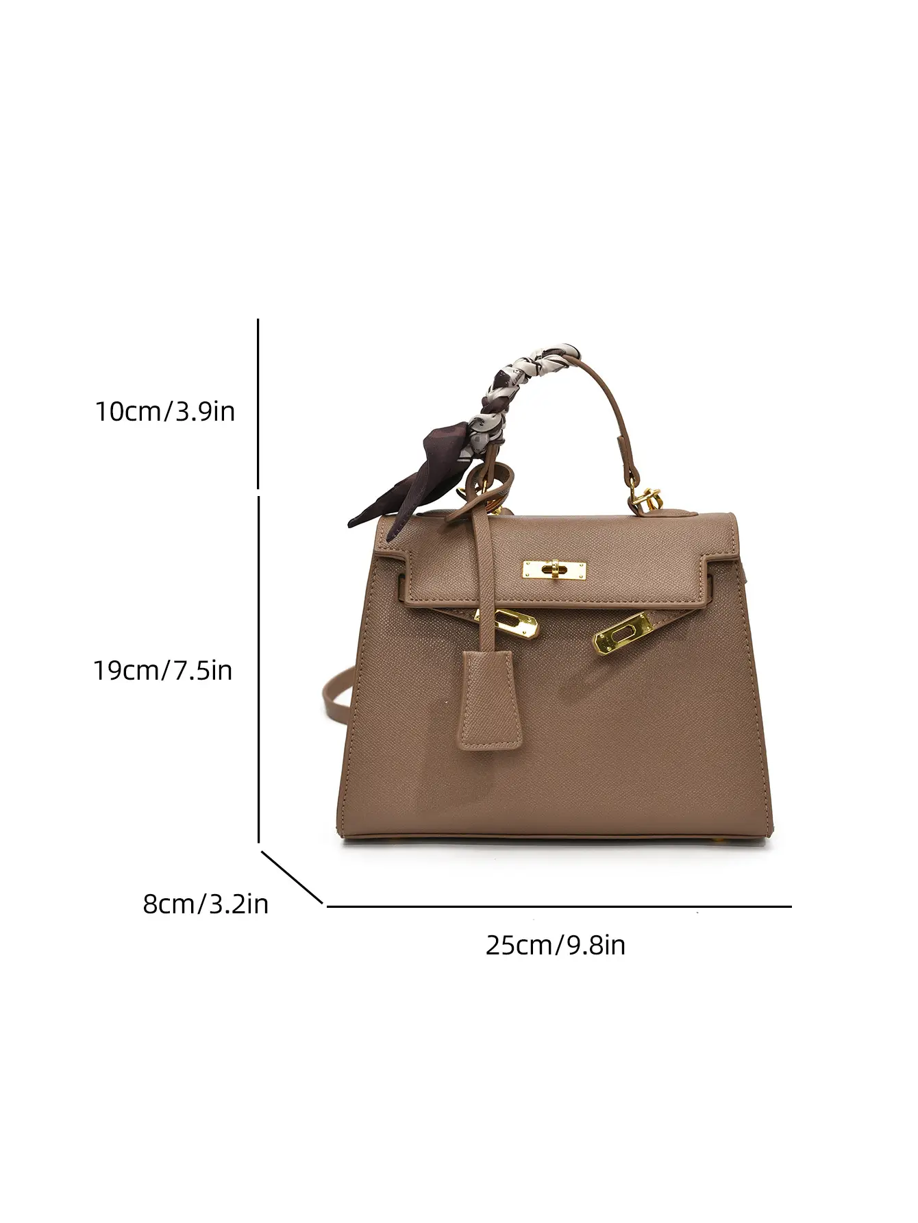 2025 Women's Textured Shoulder Bag Kelly Brown - Image 9